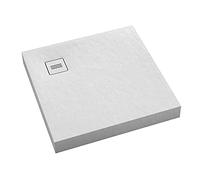 Sellon24® Receveur de douche en acrylique avec garniture d'écoulement et plaque de recouvrement antidérapant Blanc Hauteur de construction 12 cm (90 x 90 x 12 cm)