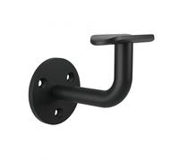 Sellon24® Support de main courante en acier inoxydable - Noir RAL 9005 - Support mural en bois - Main courante en acier inoxydable - 42,4 mm - Garde-corps - Escalier mat - Structure fine V2A