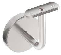 Sellon24® Support de main courante en acier inoxydable - Support pour tube en bois - 42,4 x 2,0 mm - Pour escalier rond - Support mural - Rosace de recouvrement polie