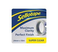 Sellotape Super Ruban adhésif d'emballage - 48 mm x 20 m, Transparent 24 mm x 50 m claire