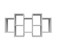 SELMA - Bibliothèque suspendue style moderne salon - 129.5x20x65 - 7 tablettes