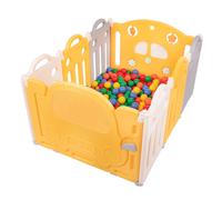 Selonis Couverture de jeu pour enfants Couverture de jeu 6 + 2 panneaux/100 balles Jeu amusant, blanc-jaune : jaune/vert/bleu/bleu/rouge/orange