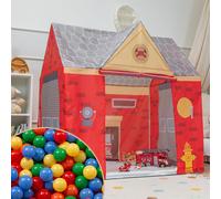 Selonis Maison De Jeu Tente De Pompiers Avec 300 Balles Pliable Pour Enfants Design Réaliste Durable Et Sûr Facile A Monter Intérieur Et Extérieur, Rouge-Gris:Jaune/Vert/Bleu/Rouge/Orange