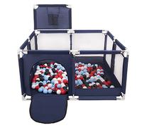 Selonis Parc Bébé Avec 100 Balles Plastiques Aire De Jeu Pliable Basket, Bleu:Noir/Blanc/Rouge/Babyblue