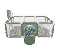 Selonis Parc Bébé Avec 900 Balles Plastiques Aire De Jeu Pliable Basket Football, Vert : Turquoise/Bleu/Jaune/Transparent