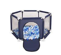 Selonis Parc Bébé Hexagonal Pliable Avec 200 Balles Plastiques, Bleu:Babyblue/Bleu/Perle
