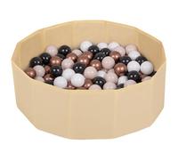 SELONIS Piscine À Balles Multicolores Piscine Pliable 100 Balles pour Les Enfant, Beige Clair: Beige Pastel/Cuivre/Blanc/Noir