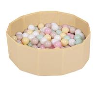 SELONIS Piscine À Balles Multicolores Piscine Pliable 200 Balles pour Les Enfant, Beige Clair: Beige Pastel/Jaune Pastel/Blanc/Menthe/Rose Poudré