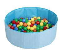 SELONIS Piscine À Balles Multicolores Piscine Pliable 300 Balles pour Les Enfant, Bleu: Jaune/Vert/Bleu/Rouge/Orange