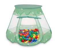 Selonis Tente 105X90cm/100 Balles Château avec Les Balles Plastiques Piscine À Balles pour Enfants, Menthe:Jaune/Vert/Bleu/Rouge/Orange