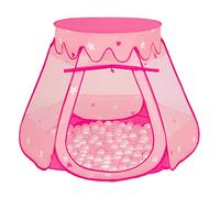 Selonis Tente 105X90cm/100 Balles Château avec Les Balles Plastiques Piscine À Balles pour Enfants, Rose: Perle-Transparent