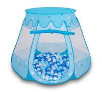 Selonis Tente 105X90cm/200 Balles Château avec Les Balles Plastiques Piscine À Balles pour Enfants, Bleu: Babyblue-Bleu-Perle