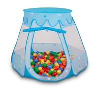 Selonis Tente 105X90cm/200 Balles Château avec Les Balles Plastiques Piscine À Balles pour Enfants, Bleu: Jaune-Vert-Bleu-Rouge-Orange