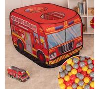 Selonis Tente De Jeu Enfant 200 Balles Camion De Pompiers avec Boules Incluses pour Intérieur Extérieur Cadeau Développement Sensoriel Et Jeux De Rôle Montessori