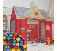 Selonis Tente De Jeu Pompier pour Enfants 100 Balles Forme De Pavillon Bébéébés Pliable Tente Pop-Up Réaliste Inspiré Utilisation Intérieure Et Extérieure