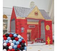 Selonis Tente De Jeu Pompier pour Enfants 100 Balles Forme De Pavillon Bébéébés Pliable Tente Pop-Up Réaliste Inspiré Utilisation Intérieure Et Extérieure