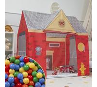 Selonis Tente De Jeu Pompier pour Enfants 100 Balles Forme De Pavillon Bébéébés Pliable Tente Pop-Up Réaliste Inspiré Utilisation Intérieure Et Extérieure