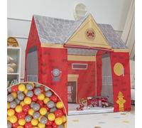 Selonis Tente De Jeu Pompier pour Enfants 200 Balles Forme De Pavillon Bébéébés Pliable Tente Pop-Up Réaliste Inspiré Utilisation Intérieure Et Extérieure