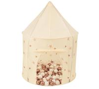 Selonis Tente De Jeu pour Enfants Château Maison De Jeu en Forme De Pavillon De Jeu 100X130cm/200 Balles Pliable Tente Pop-Up Enfant, Beige Clair: Beige Pastel/Cuivre/Perle
