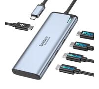 Selore&S-Global Répartiteur USB C avec Sortie vidéo 4K/60 Hz, hub USB C Double Moniteur avec Mode DP Alt, Transfert de données 10 Gbit/s, PD 100 W, Station d'accueil Double Moniteur pour Ordinateur