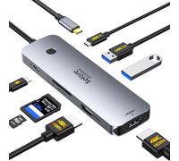 Selore Station d'accueil USB C double moniteur HDMI, adaptateur USB C vers double HDMI avec HDMI 4K @ 60 Hz, 100 W PD, SD/TF, ports USB A&C 3.0, station d'accueil pour ordinateur portable Dell XPS/HP