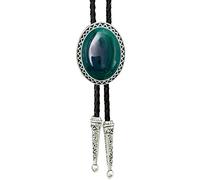 SELOVO Cravate Bolo en cuir véritable, Vert, taille unique