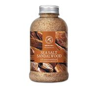 Sels de Bain Bois de Santal 600g avec Huile Essentielle de Bois de Santal et Cannelle Naturel - Sel de Mer - Idéal pour Bain - Bon sommeil - Relaxant - Soin du Corps - Beauté