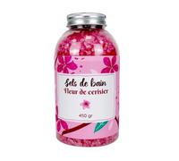 Sels de Bain Fleur de Cerisier 450g - Relaxation Détente, Spa à la Maison, Soin Corps - Sels de Bain Relaxant Muscle Naturel, Bien Etre - Pour Adulte et Enfant - French Tendance