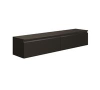 Selsey Bemmi Étagère Suspendue 28,4 x 150 x 31,8 cm - Meuble TV Bas Minimaliste - Noir - Panneau de Particules de qualité supérieure avec Bords en ABS - Deux Compartiments à Rabat - Revêtement en