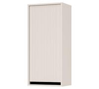 Selsey Buffet Rangement Osaka 100 x 45,8 x 32 cm- Armoire Suspendue 1 Porte - Style Moderne - Façades Nervurées MDF/Mélamine - Poignées Noir - Pieds Métalliques Noirs 15 cm - Meuble Bas Salle à Manger