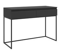 Selsey Bureau D'Ordinateur avec 2 Tiroirs 120 x 50 x 80 cm sur Pieds Noirs Cadre en Métal pour Bureau Salon Noir Bemmi