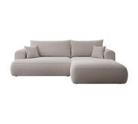 Selsey Canapé d'angle - avec Espace de Rangement - Fonction Couchage - Facile d'entretien - Mousse de polyuréthane - Forme en L - Gauche - OVO - Beige foncé - Boucle Abriamo