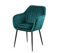 Selsey Chaise rembourrée, Velours, Vert Bouteille/Noir, 57 x 83 x 61