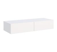Selsey Coiffeuse Murale Suspendue 110 x 41,6 x 17 cm Blanc, 2 Tiroirs | Construction Lévitante, Glissières à Billes GTV, Chants ABS, Façades MDF, Film PVC, Pour Accessoires Cosmétiques
