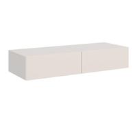 Selsey Coiffeuse Murale Suspendue 110 x 41,6 x 17 cm Grège, 2 Tiroirs | Construction Lévitante, Glissières à Billes GTV, Chants ABS, Façades MDF, Film PVC, Pour Accessoires Cosmétiques