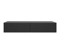 Selsey Coiffeuse Murale Suspendue 110 x 41,6 x 17 cm Noir, 2 Tiroirs | Construction Lévitante, Glissières à Billes GTV, Chants ABS, Façades MDF, Film PVC, Pour Accessoires Cosmétiques