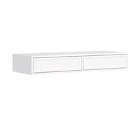 Selsey Coiffeuse Suspendue 110 x 40 x 17 cm Blanc, Façade Fraisée | Fraisage 3D, Glissières à Billes GTV Two Way, Film PVC, Corps en Panneau de Particules, Pour Accessoires Cosmétiques