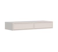 Selsey Coiffeuse Suspendue 110 x 40 x 17 cm Grège, Façade Fraisée | Fraisage 3D, Glissières à Billes GTV Two Way, Film PVC, Corps en Panneau de Particules, Pour Accessoires Cosmétiques