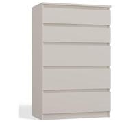 Selsey Commode 109,5 x 70 x 40 cm - Cinq tiroirs spacieux - Façade sans poignées - Panneau de Particules stratifié Robuste 16 mm - Design Cachemire - Idéal pour Les Chambres