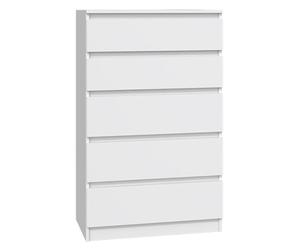 Selsey Commode 109,5 x 70 x 40 cm - Cinq tiroirs spacieux - Façade sans poignées - Panneau de Particules stratifié Robuste 16 mm - Design Blanc - Idéal pour Les Chambres