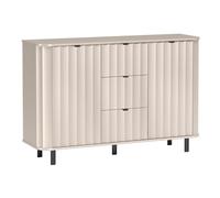 Selsey Commode 137 cm Cachemire - Meuble de Rangement avec 2 Portes et 3 Tiroirs Soft Close - Buffet Bas pour Salon et Chambre Adulte - Style Moderne Scandinave avec Pieds Métal
