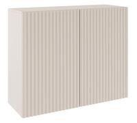 Selsey Commode 2 Portes 100 cm Largeur Beige Cachemire Façades Rainurées Système Push-to-Open Meuble de Chambre/Salon - Style Moderne Espace Organisé Bords ABS Commode Chambre Bebe