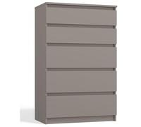 Selsey Commode 97 x 70 x 40 cm - Cinq tiroirs spacieux - Façade sans poignées - Panneau de Particules stratifié Robuste 16 mm - Design Cachemire - Idéal pour Les Chambres