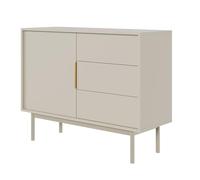 Selsey Commode À 3 Tiroirs 1 Porte Meuble De Rangement sur Pieds Push to Open Soft Close 104 cm Beige Gris Viviaro