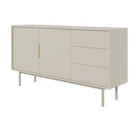 Selsey Commode À 3 Tiroirs 2 Portes Meuble De Rangement sur Pieds Push to Open Soft Close 154 cm Beige Gris Viviaro