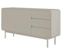 Selsey Commode À 3 Tiroirs 2 Portes sur Pieds Meuble De Rangement Push to Open 154 cm Beige Gris Oro