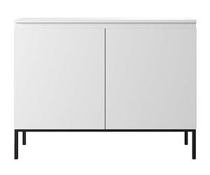 Selsey Commode Armoire 2 Portes 77 x 100 cm sur Pieds Noirs Meuble De Rangement pour Chambre À Coucher Blanc Bemmi