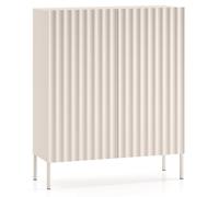 Selsey Commode avec 2 Portes Meuble De Rangement sur Pieds Push to Open 100 cm Beige Clair Derriva