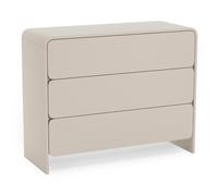 Selsey Commode Lummo 3 tiroirs 100 cm grège | Coins arrondis, glissières basses silencieuses, chants PVC, design organique moderne, mat