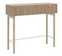 Selsey Console D'Entrée Deboute 90 x 80 cm avec Tiroir À Lamelles sur Pieds en Bois Chêne Huilé Nolie